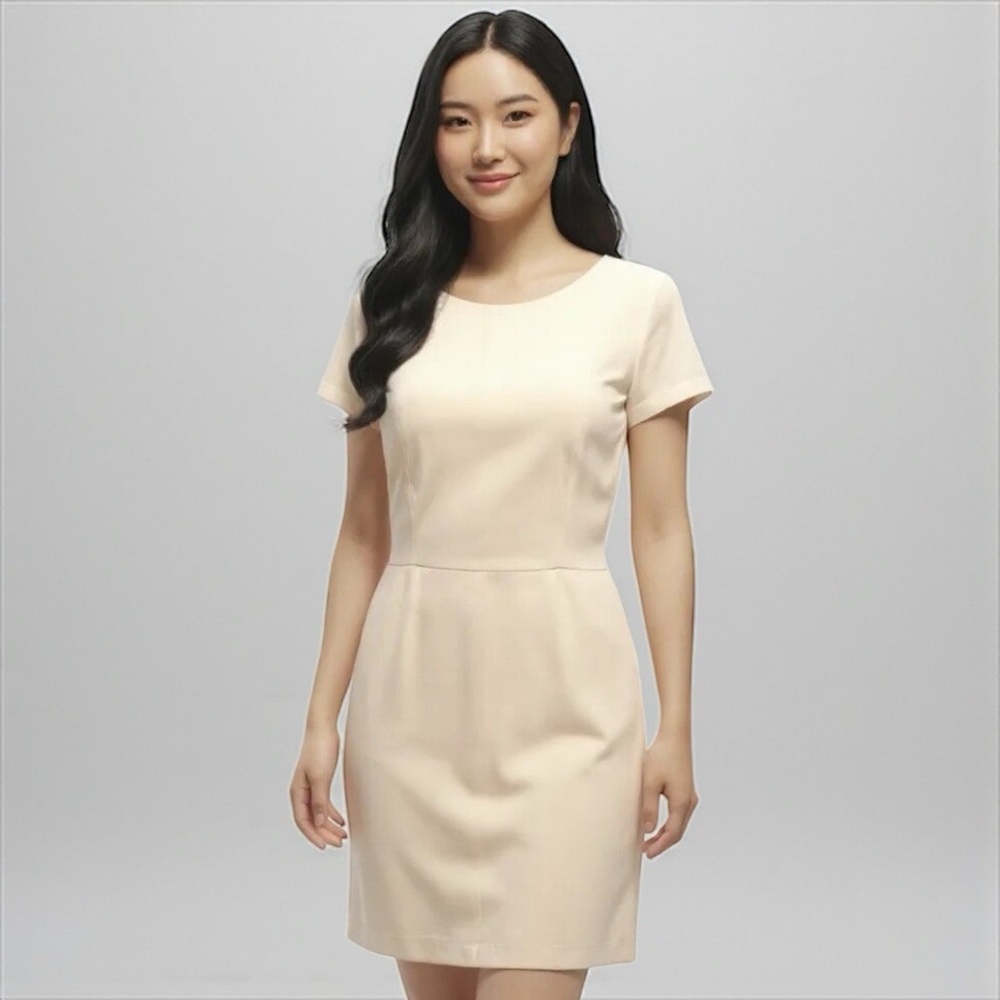 Rag & Bone Cream Sheath Mini Dress Short Sleeve Minimalist Size 4